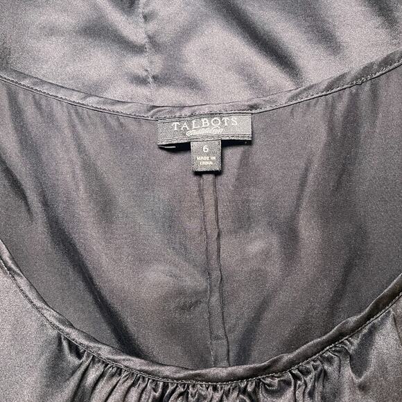 Talbots 100% Silk Layered Scoop Neck Tank Top Sleeveless Blouse Black Size 6 - Picture 3 of 3